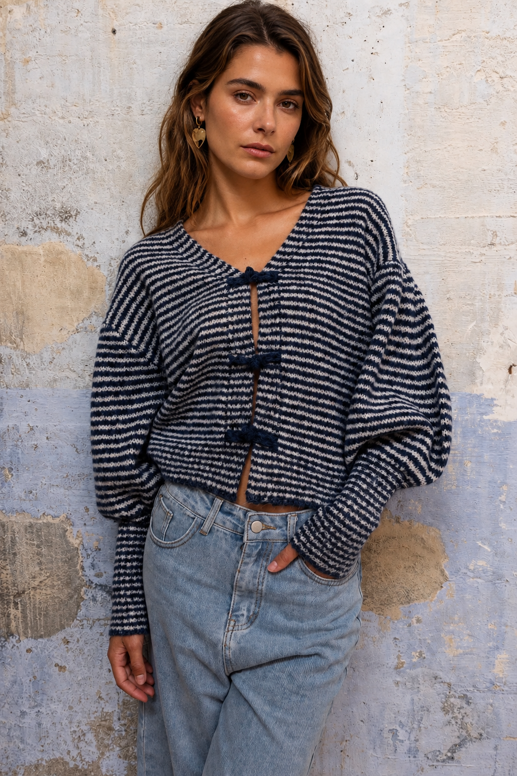 Gilet Nola Marine – Maille rayée