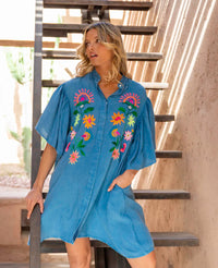 robe bohème chic broderies florales