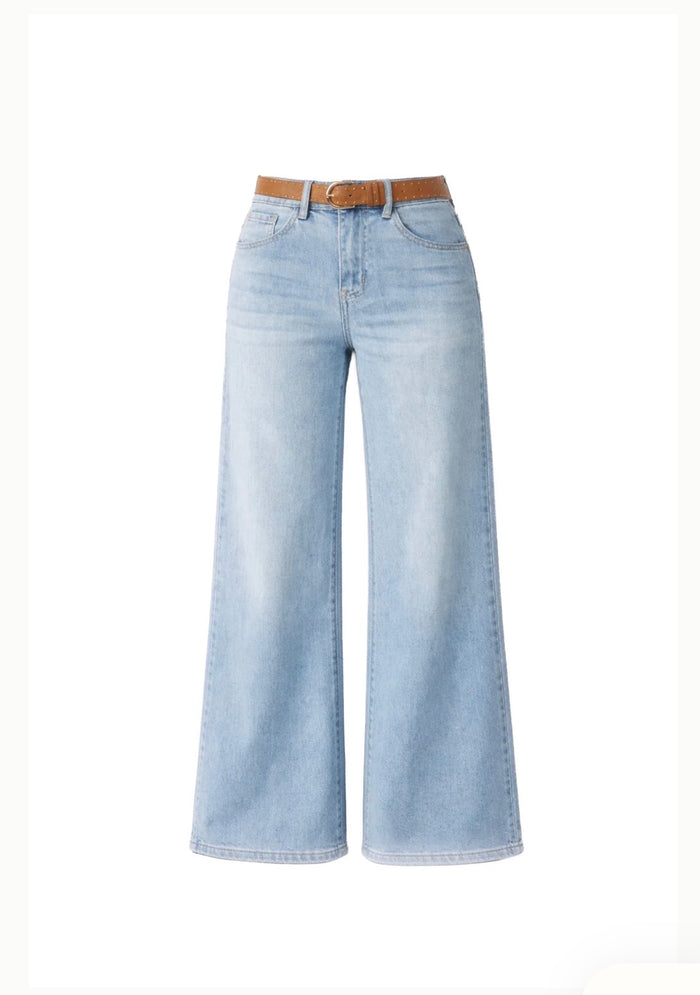 Jean Monica – Jean wide leg taille haute bleu clair