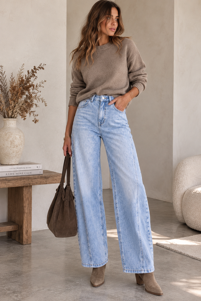 Jean Balloon Sienna – Denim clair