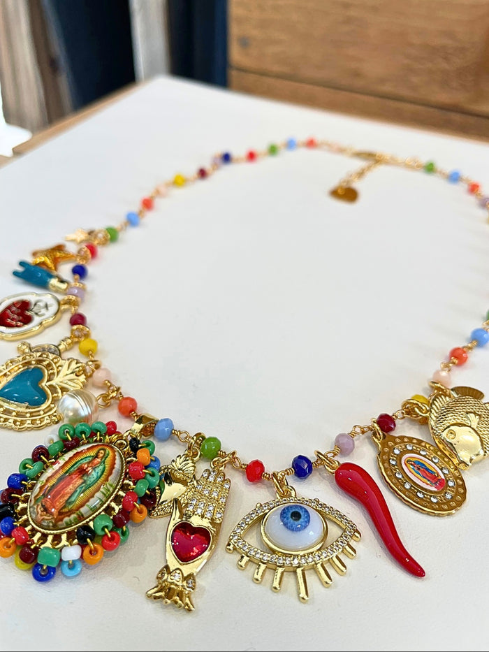 	•	« Collier Principessa Glam doré – bijou bohème chic »