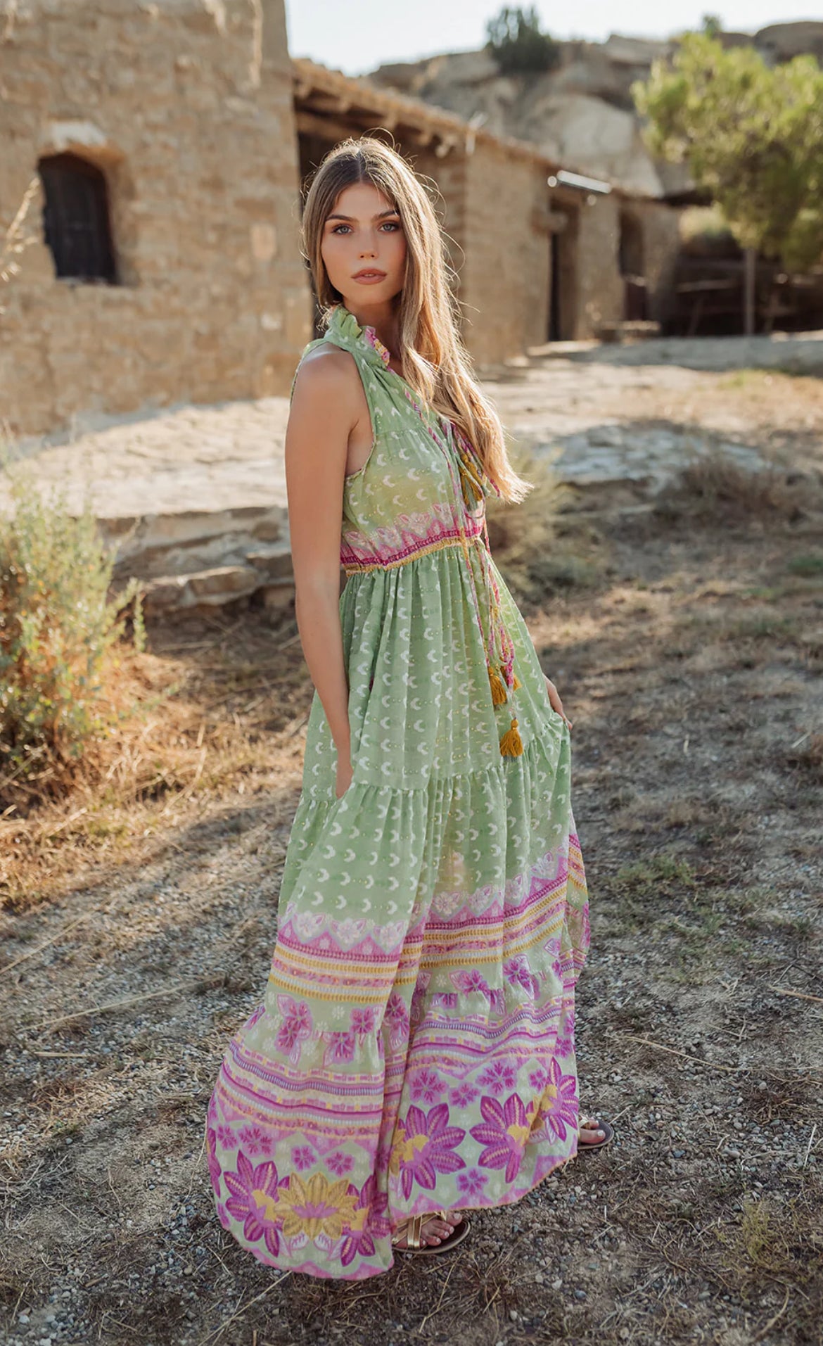 Robe Bohème Longue ALMA Green