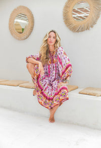 Robe Bohème Ample Camélia Pink