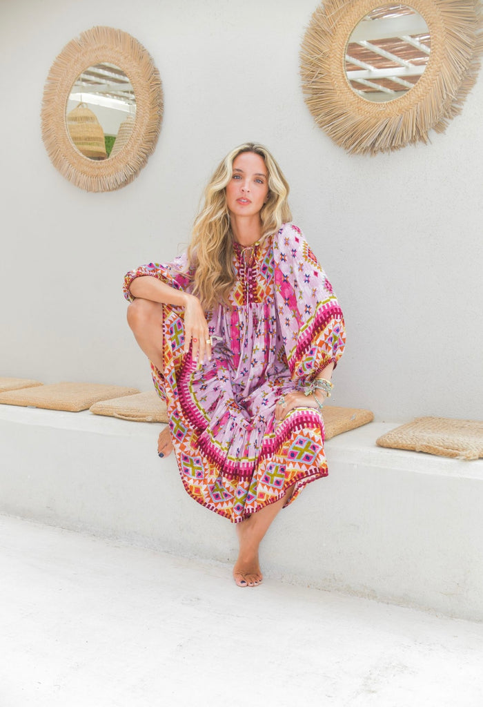 Robe Bohème Ample Camélia Pink