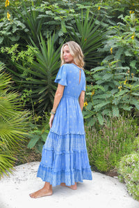 Robe longue bohème Azura bleue