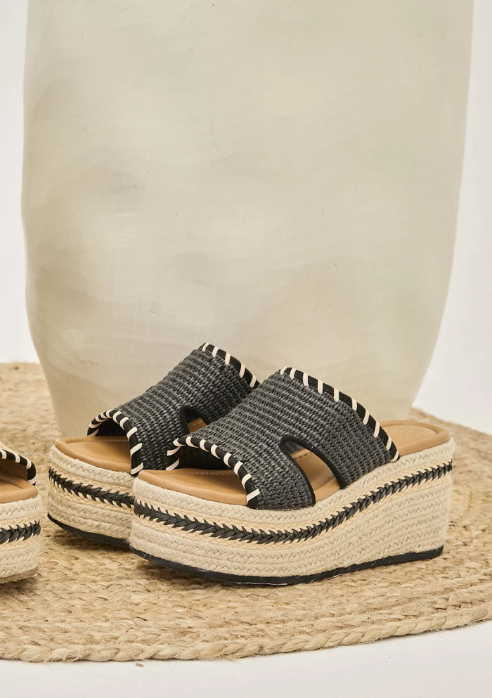 Sandales Purpurita Noires – Plateforme Bohème Chic