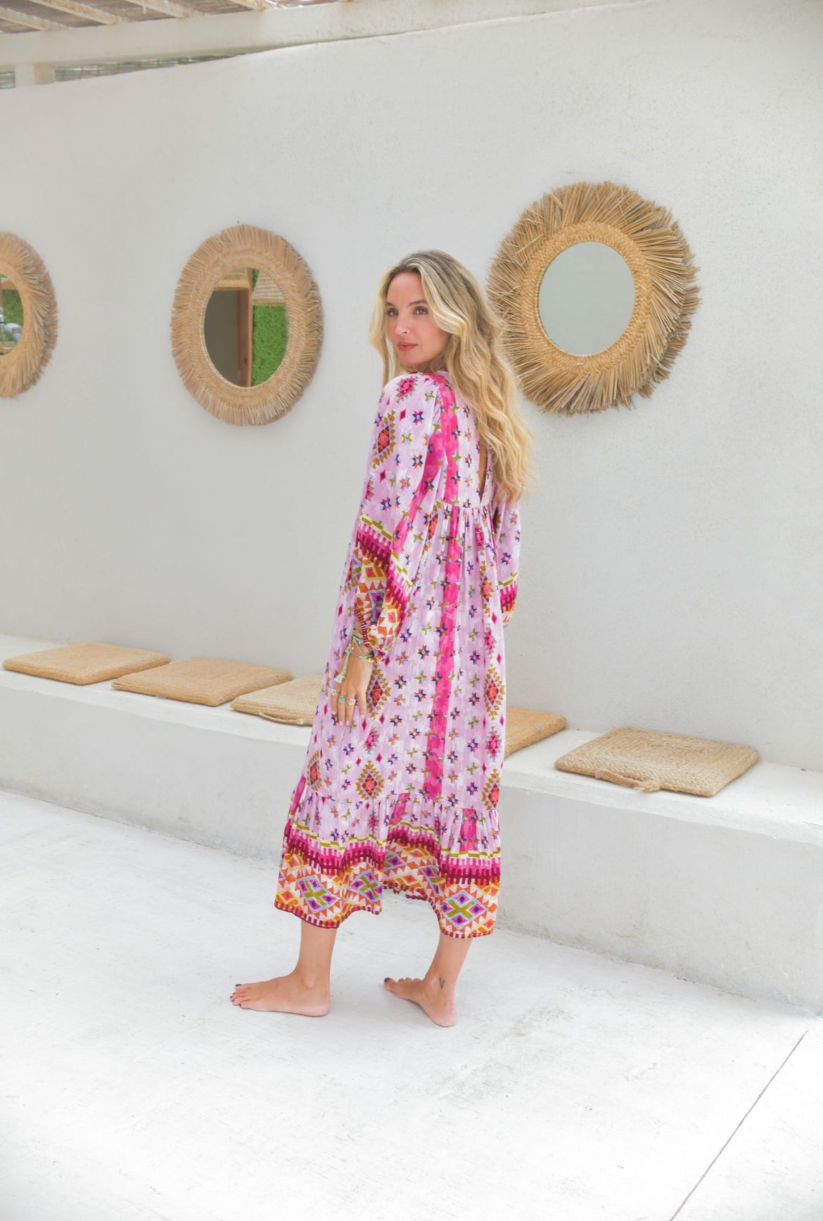 Robe Bohème Ample Camélia Pink