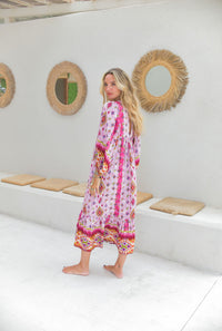 Robe Bohème Ample Camélia Pink