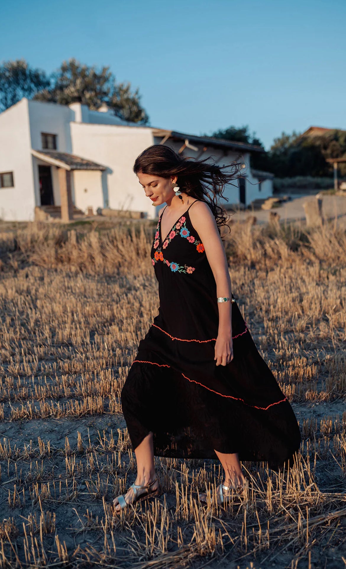 	robe longue noire style gypsy bohème