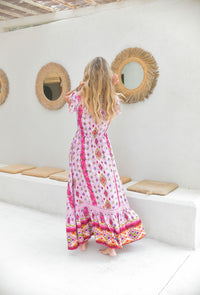 Robe Longue Bohème Romina Pink