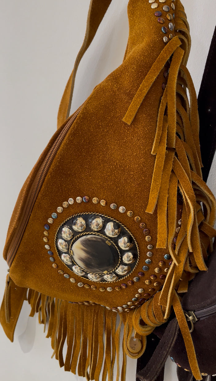 Sac banane frange camel