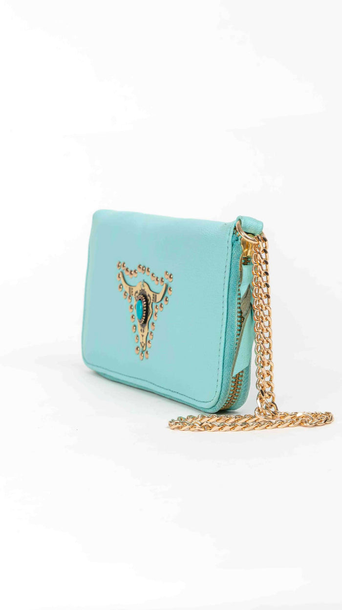 Grand portefeuille turquoise