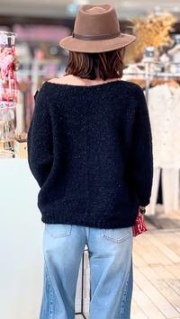 Pull Glow noir irisé