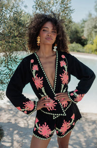 Veste Bohème Brodée LUMA Black