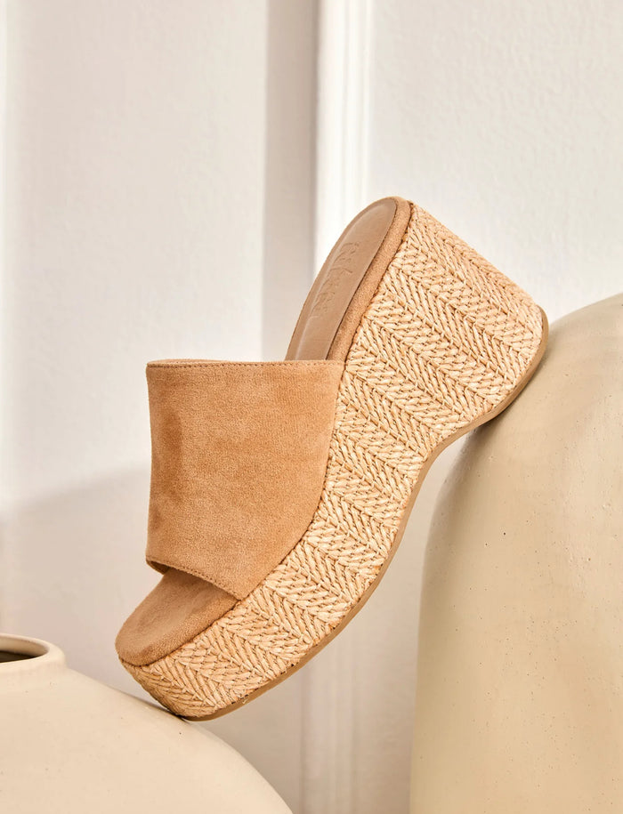 Sandales Yolog – Compensées Raphia & Suédine