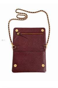 Pochette Moka en cuir Grenat
