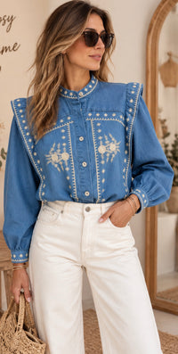 Chemise Louisa – Denim brodé
