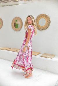 Robe Longue Bohème Romina Pink