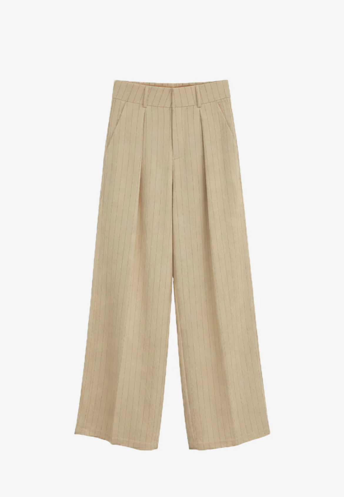 Pantalon HÉRA beige bohème chic – coupe fluide taille haute