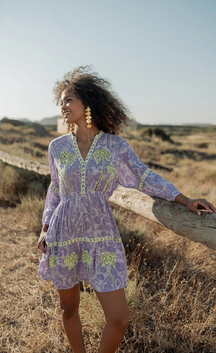 Robe courte bohème LAVANDEA