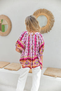 Blouse Bohème Rosa Azteca