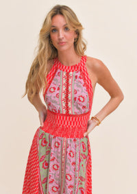 •	robe fluide taille smockée femme