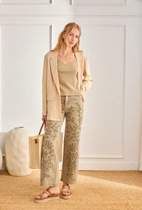 Veste MÉDA beige bohème chic – motif ajouré dos