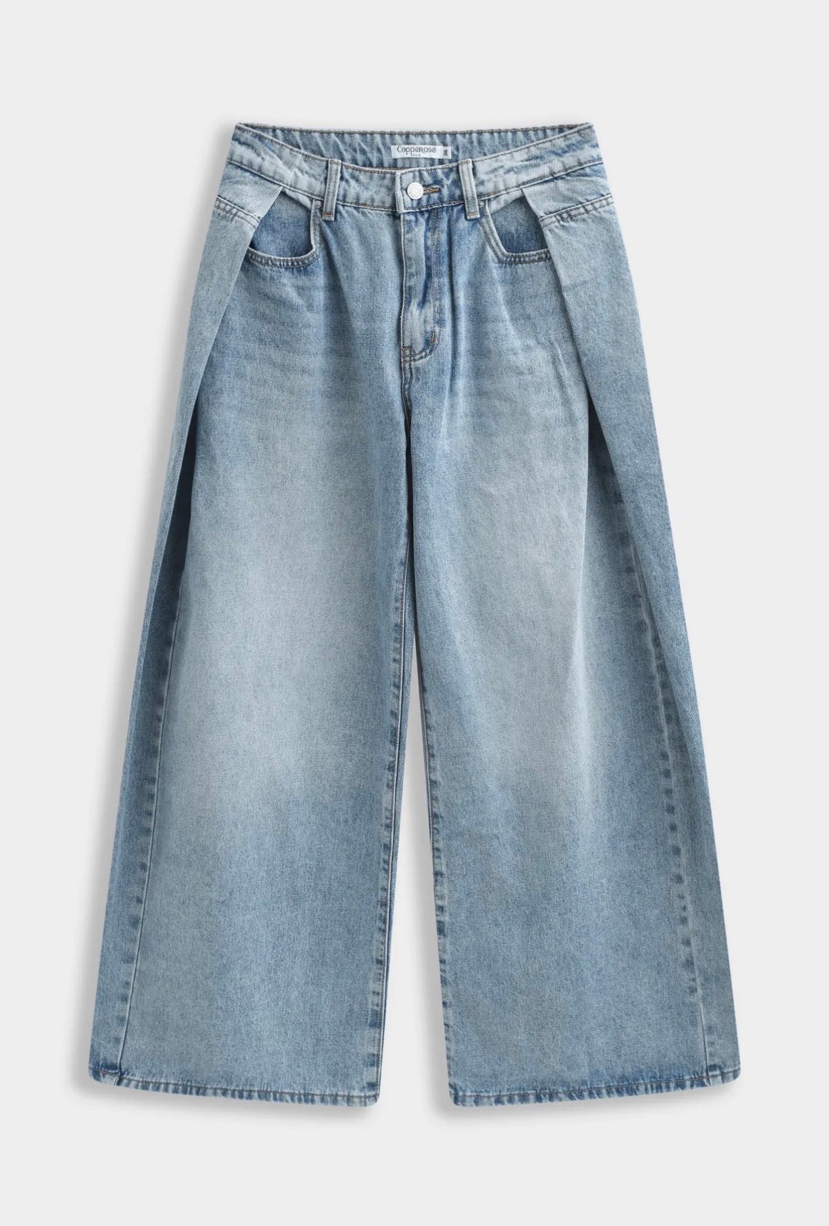 Jean Nola – Wide Leg bleu clair à empiècements