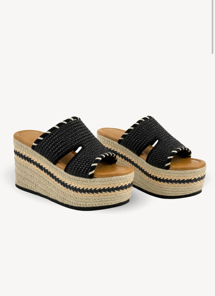 Sandales Purpurita Noires – Plateforme Bohème Chic