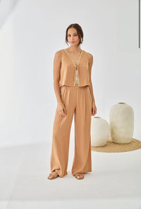 Pantalon MUT – Camel rayé