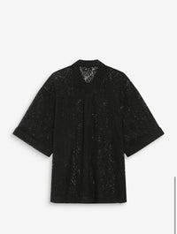 chemise ample dentelle noire
