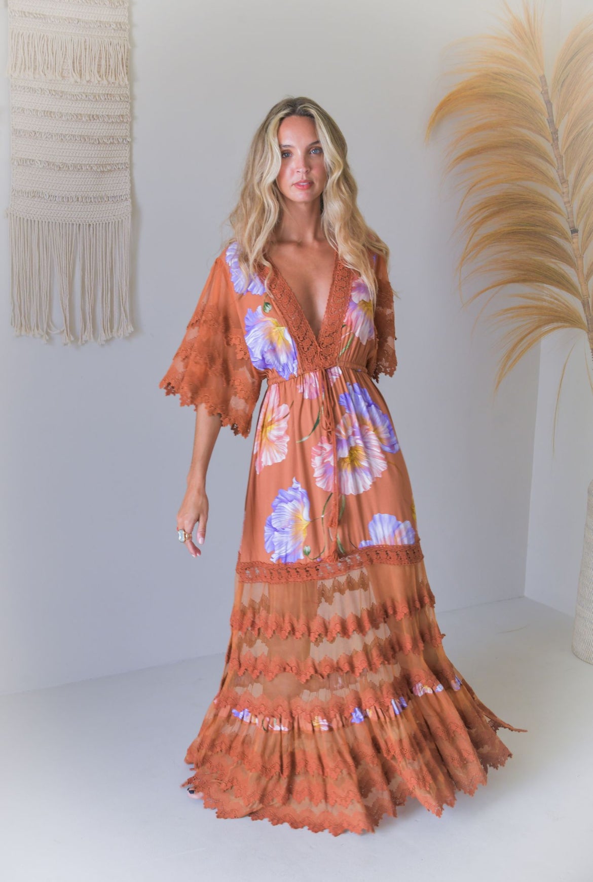 	robe bohème élégante manches fluides