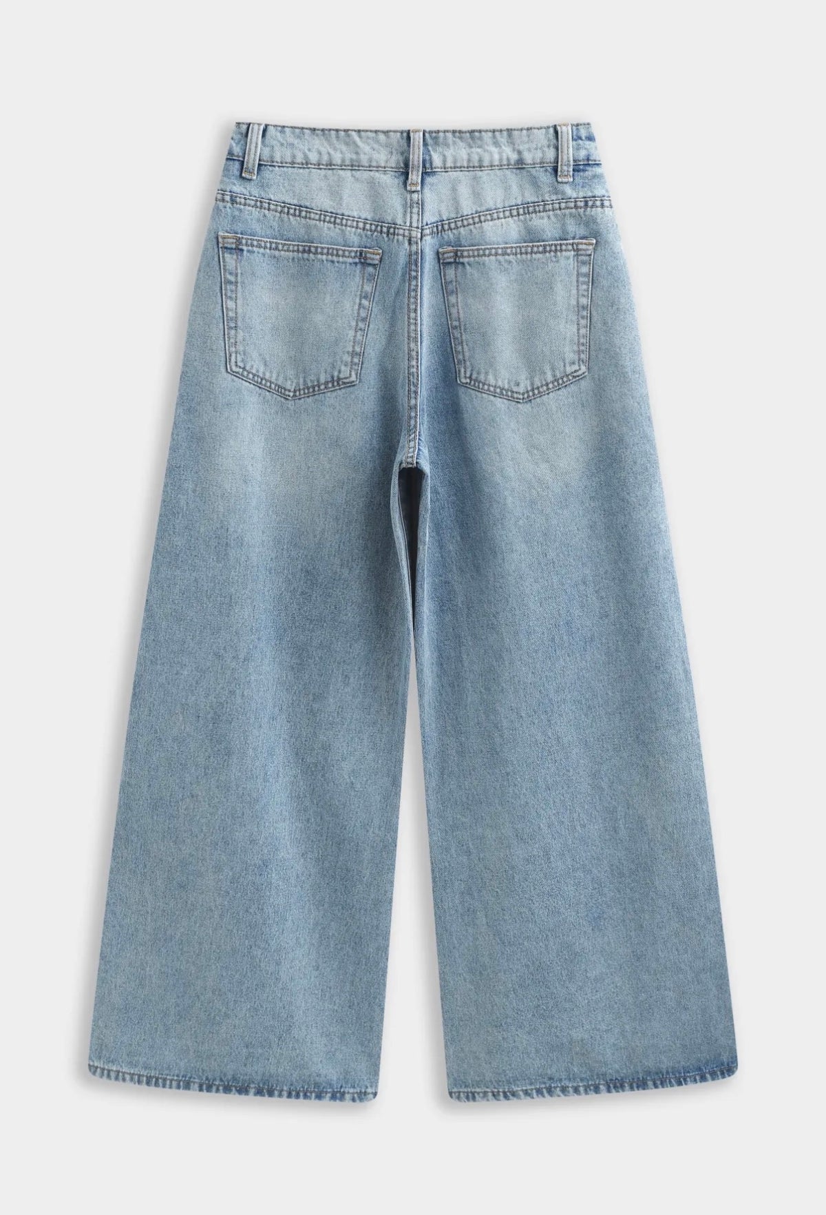 Jean Nola – Wide Leg bleu clair à empiècements