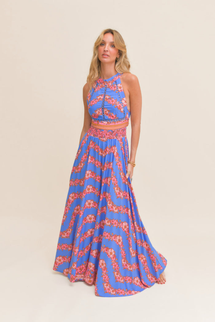 Robe longue bohème dos nu Azura Bloom