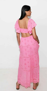 Robe longue rose VIENNE