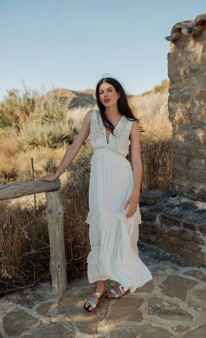 Robe Bohème Longue AMBRE White