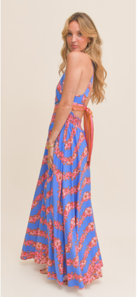Robe longue bohème dos nu Azura Bloom