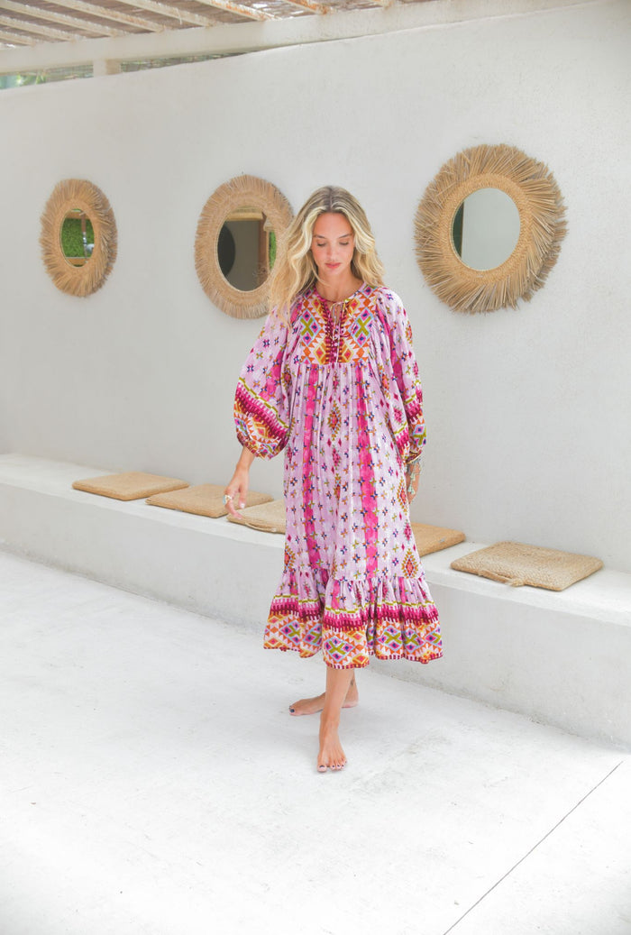 Robe Bohème Ample Camélia Pink