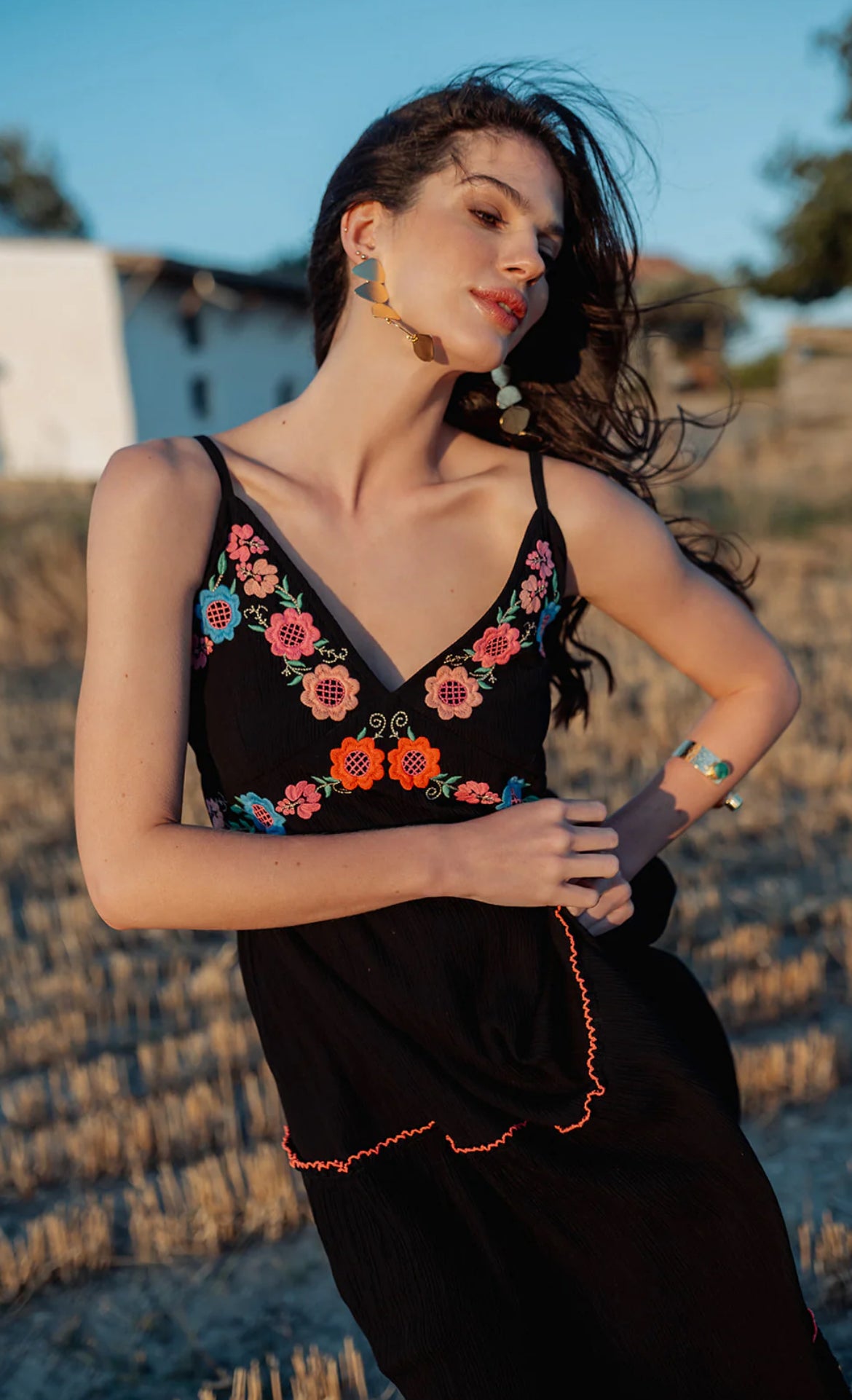	robe bohème chic été noire viscose