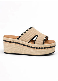 Sandales Purpurita – Plateforme Bohème Raphia Naturel