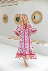 Robe Bohème Ample Camélia Pink