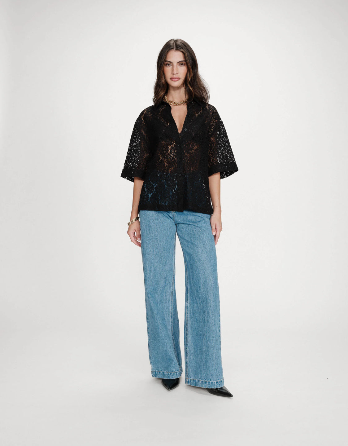 blouse noire transparente femme
