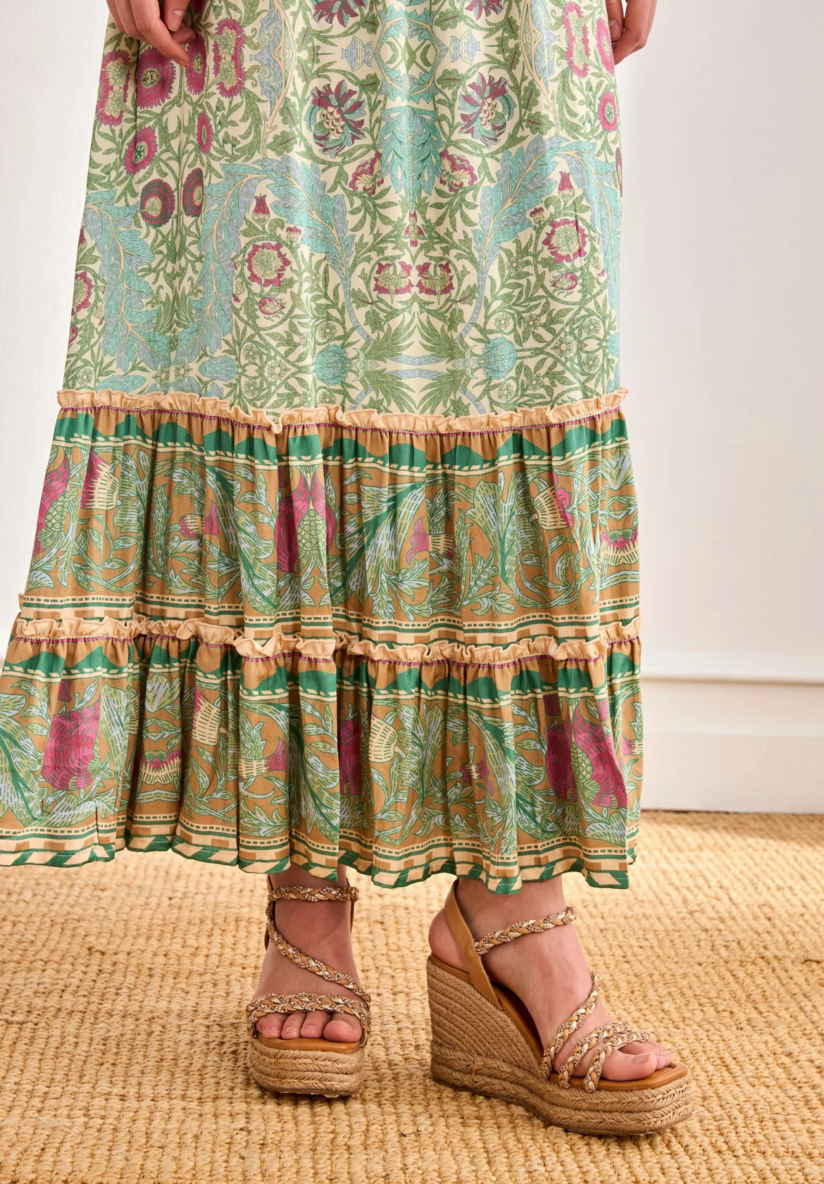 Détail bas volanté imprimé bohème