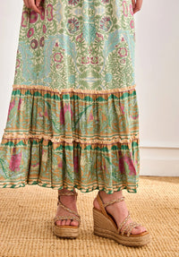 Détail bas volanté imprimé bohème