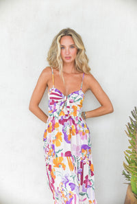 Robe Longue Bohème LIORA Écru Multicolore