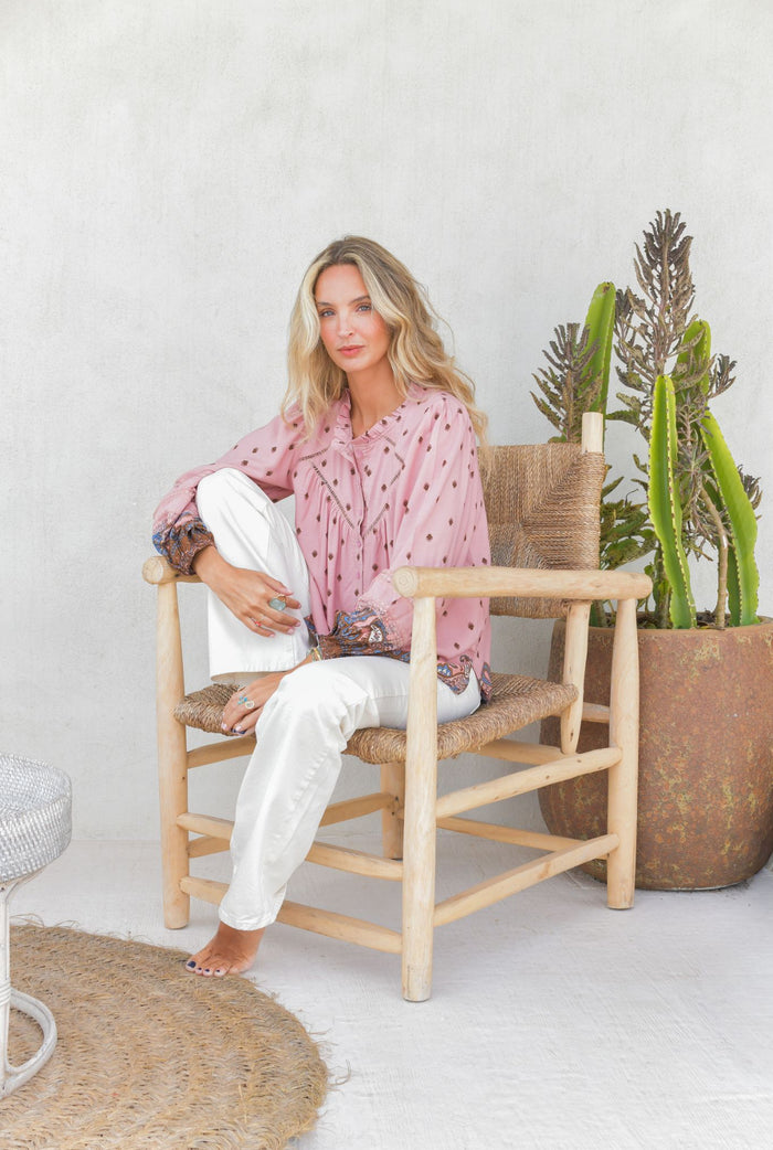 Blouse Bohème Solina Pink Paisley