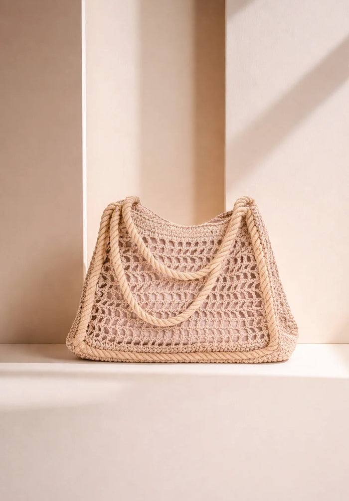 Sac DALIA – Crochet Bohème Rose