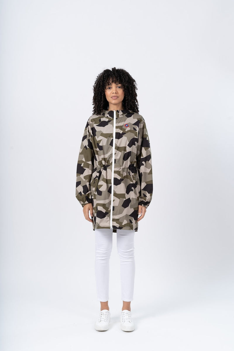 imperméable camouflage femme