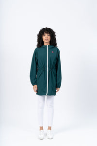 veste de pluie à capuche vert sapin