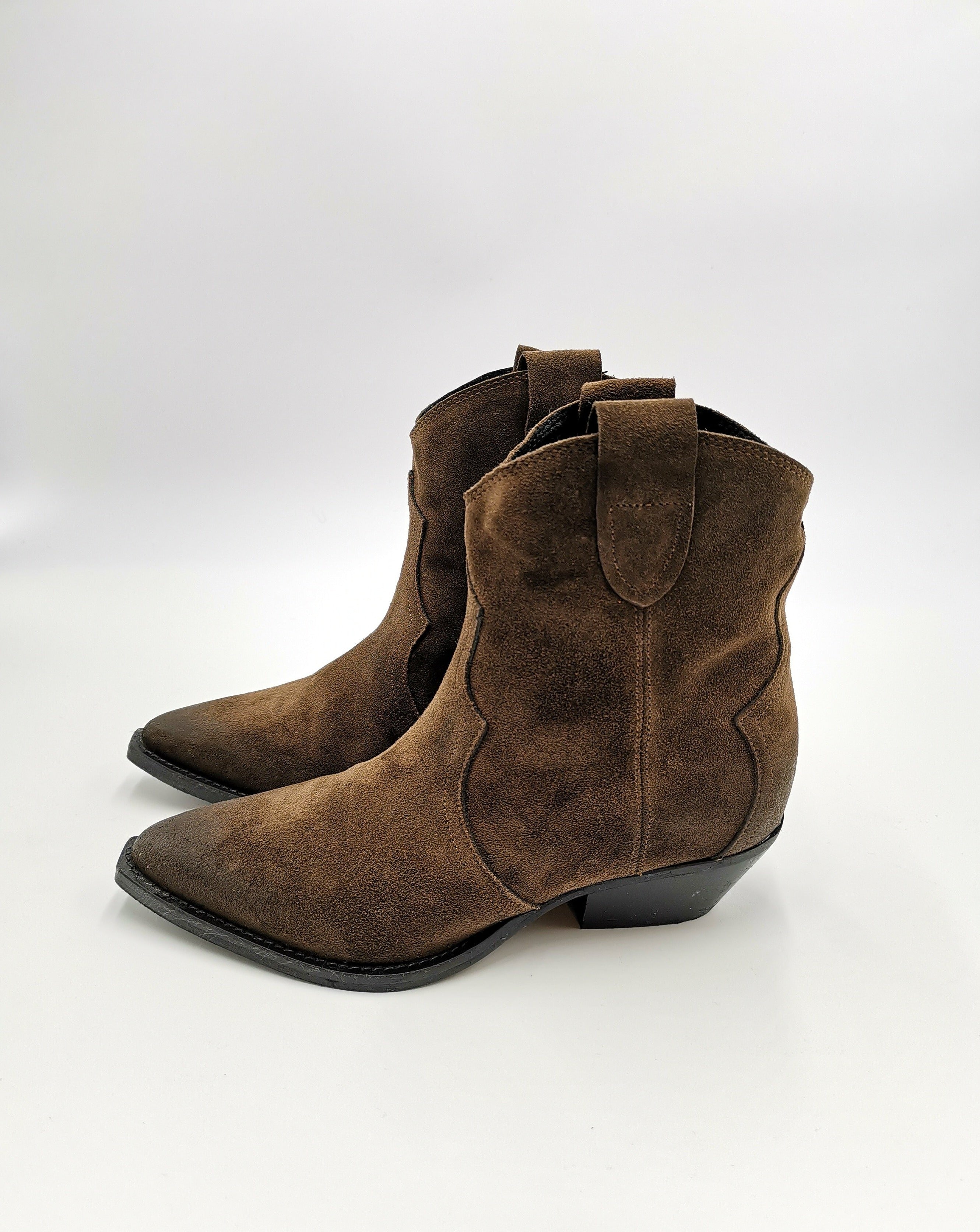 BOOTS COURTE MARRON EFFET SANTIAG SMR SEMERDJIAN Gypsy Boh me